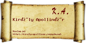 Király Apollinár névjegykártya